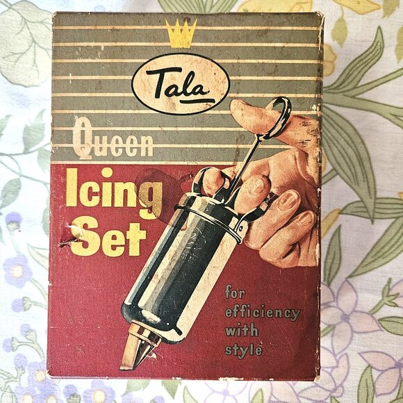 Vintage 1950s Tala Queen Icing Tube Set Metal - Picture 1 of 12